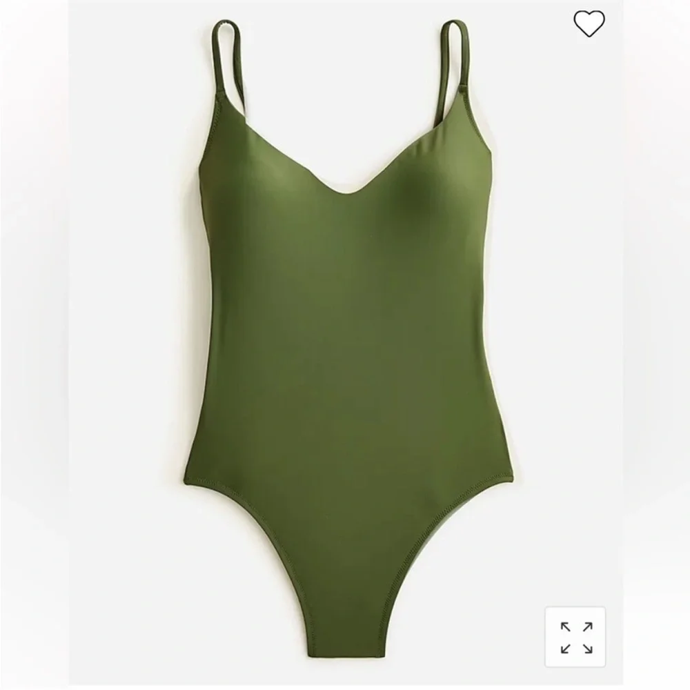 J.Crew Green Scoopneck One Piece Swimsuit